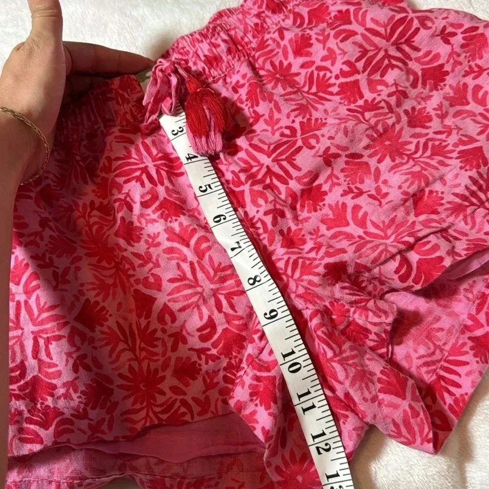 Vineyard Vines Linen Otomi Pull on Shorts with tassles! Palm pink color. - Picture 5 of 15